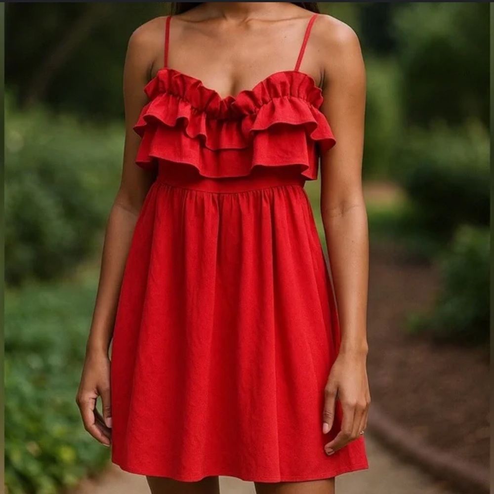 Sienna Sky Red Ruffle Dress